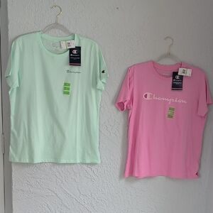 Pair of NWT Champion Ladies Athletic Tees Crew Neck | Size L